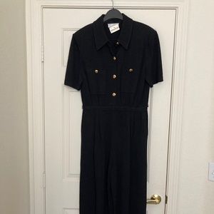 *NWT* ST JOHN COLLECTION Black  Knit Jumpsuit Size 16